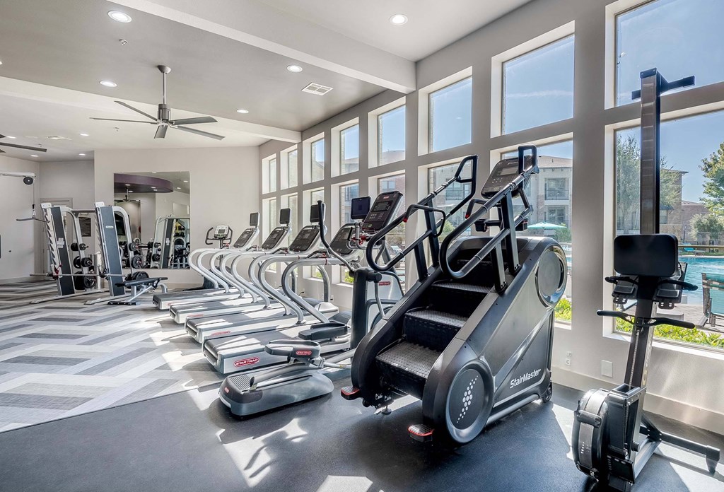 fitness center with cardio equipment at Discovery at Craig Ranch, McKinney, TX