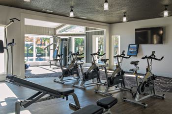 the residence fitness room with exercise equipment  at Butternut Ridge, North Olmsted, OH