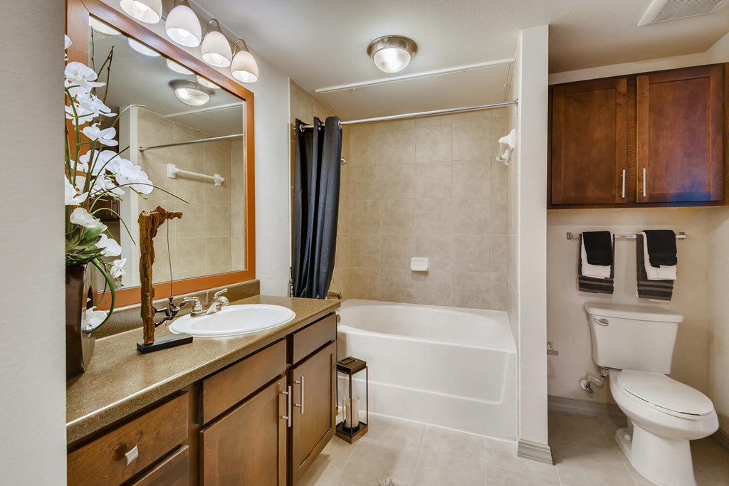 Bathroom With Vanity Lights at Discovery at Craig Ranch, McKinney, TX