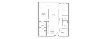 B1 - 2 Bedroom 2 Bath 1,112 Sq. Ft. Floor Plan at 747 Apartments, Indianapolis, IN, 46202