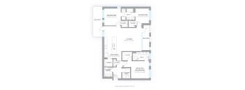 C1 - 3 Bedroom 2.5 Bath 1,603 Sq. Ft. Floor Plan at 747 Apartments, Indianapolis, IN