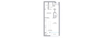 Studio 781 Sq. Ft. Floor Plan at 747 Apartments, Indianapolis, IN, 46202