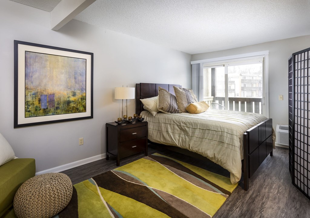 Bedroom with bed at The Falls, Mission, KS, 66202