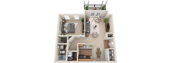 A1 - 1 Bedroom 1 Bath 659 Sq. Ft. Floor Plan at The Greyson, Ohio