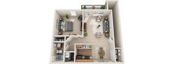 A2 - 1 Bedroom 1 Bath 767 Sq. Ft. Floor Plan at The Greyson, Hilliard, 43026