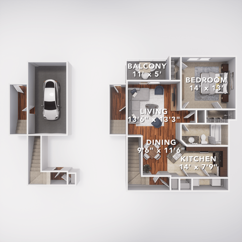 A3 Second Floor with Garage at Sovereign at Overland Park, Overland Park, KS 66213