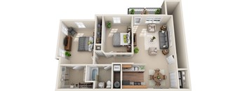 B2 - 2 Bedroom 1 Bath 1014 Sq. Ft. Floor Plan at The Greyson, Hilliard, Ohio