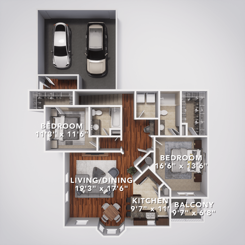 B3 Second Floor with Garage at Sovereign at Overland Park, Overland Park, KS 66213