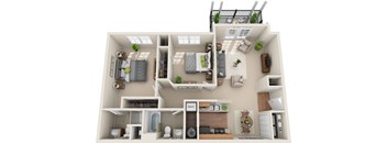 B3 - 2 Bedroom 2 Bath 904 Sq. Ft. Floor Plan at The Greyson, Hilliard