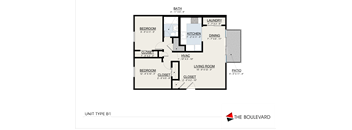 B1 Floor Plan at The Boulevard, Kansas