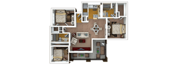 C1 Floor Plan at River Pointe, Texas