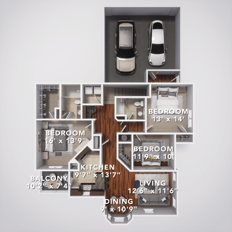 C1 Second Floor with Garage at Sovereign at Overland Park, Overland Park, KS 66213