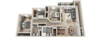 C - 3 Bedroom 2 Bath 1,190 Sq. Ft. Floor Plan at The Greyson, Ohio, 43026
