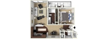 1 bed 1 bath A1 Floor Plan  at CityView, North Kansas City, Missouri