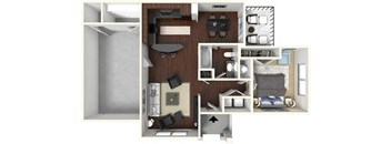 1 bed 1 bath A2 Floor Plan at CityView, North Kansas City, MO