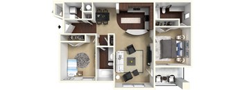 2 bed 2 bath B1 Floor Plan at CityView, North Kansas City, MO, 64116