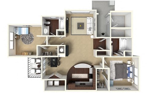2 bed 2 bath B2 Floor Plan at CityView, North Kansas City