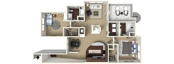 2 bed 2 bath B3 Floor Plan at CityView, North Kansas City