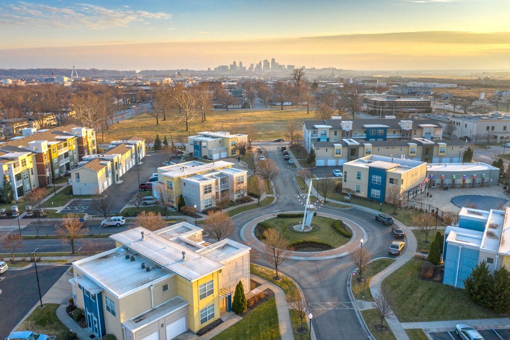 aerial view of community at CityView, North Kansas City