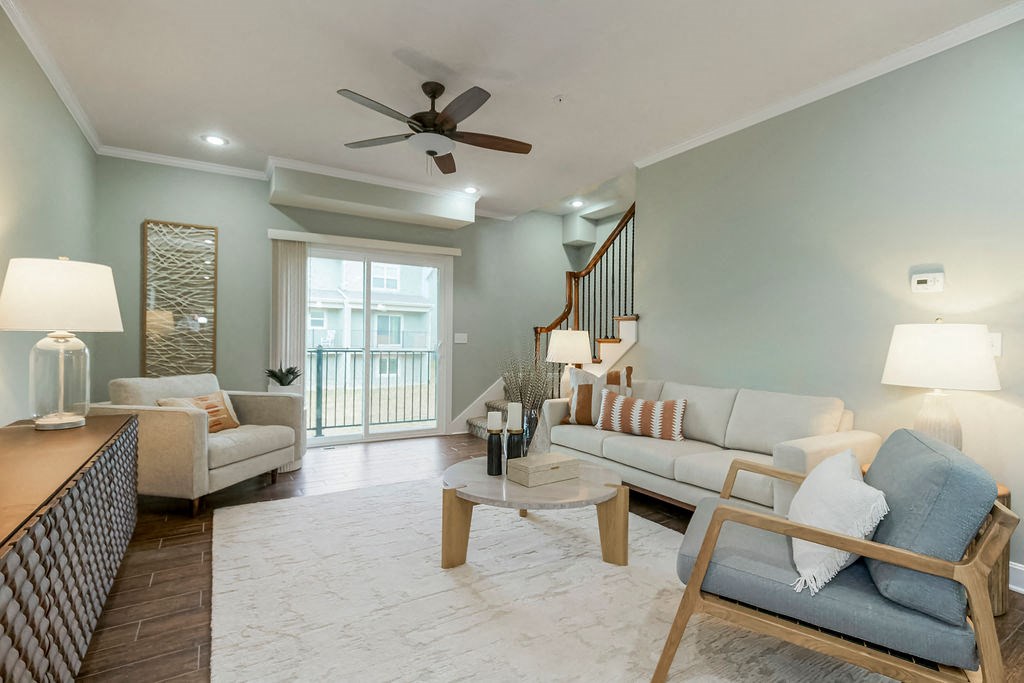 Modern Living Room at Prairie Pines Townhomes, Shawnee
