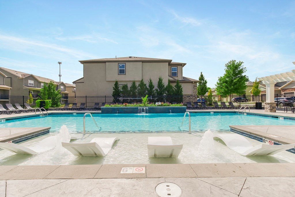 Swimming Pool With Relaxing Sundecks at Prairie Pines Townhomes, Shawnee