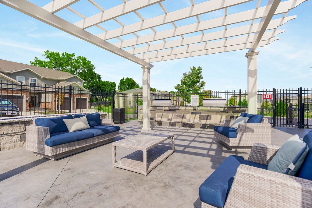 Outdoor Patio at Prairie Pines Townhomes, Shawnee, Kansas