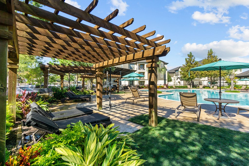 Poolside Relaxing Chair at Discovery at Kingwood, Kingwood, Texas