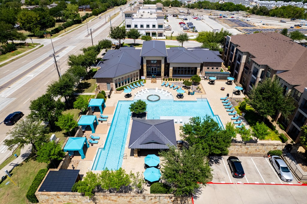 a view of the pool at the resort at auburn at Discovery at Craig Ranch, McKinney, TX