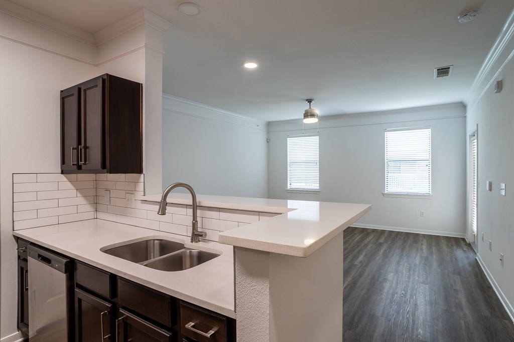 Kitchen with sink at Grand Villas at Cinco Ranch, Katy, Texas