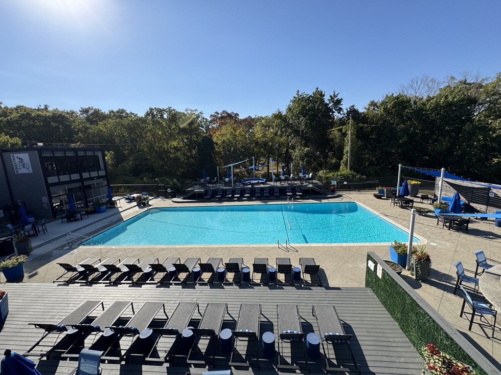 swimming pool area with chairs at The Boulevard, Roeland Park, KS