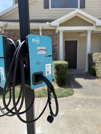 Electric vehicle charging station at Grand Villas at Cinco Ranch, Katy