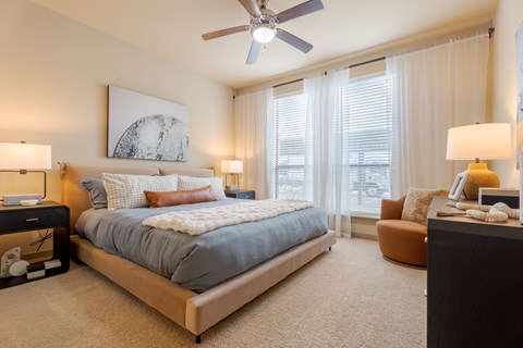 Modern Bedroom at Imperial Lofts, Sugar Land, Texas