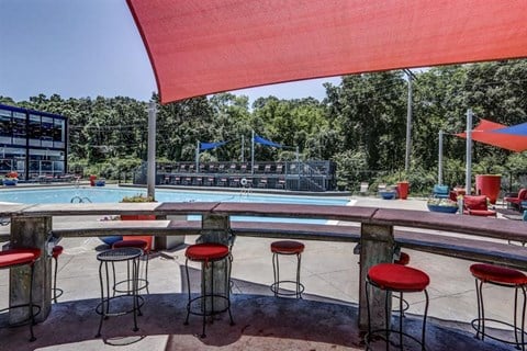 Pool Side Relaxing Area With Sundeck at The Boulevard, Roeland Park, KS, 66205