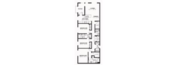 C5 - 3 Bedroom 2.5 Bath 1588 Sq. Ft. Floor Plan at The MK, Indiana, 46220
