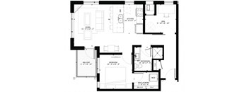 A10 1-Bedroom 1 bath Floor Plan at Marquee, Minnesota