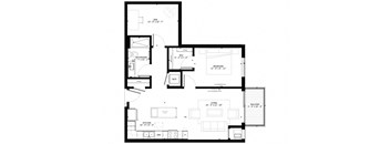 A11 1-Bedroom 1 bath Floor Plan at Marquee, Minneapolis, MN