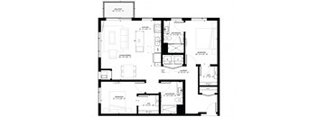 B2 2-Bedroom 2 bath Floor Plan at Marquee, Minneapolis