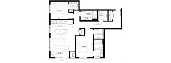 B3 2-Bedroom 2 bathroom  Floor Plan at Marquee, Minnesota, 55403
