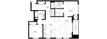 B4 2-Bedroom 2 bath Floor Plan at Marquee, Minnesota, 55403