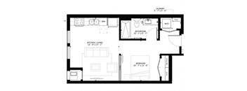 Studio S2 Floor Plan at Marquee, Minneapolis, Minnesota