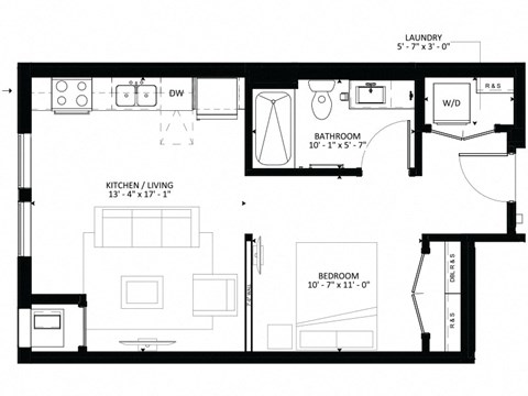 Studio S2 Floor Plan at Marquee, Minneapolis, Minnesota