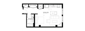 Studio S3 Floor Plan at Marquee, Minneapolis