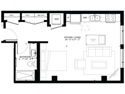 Studio S3 Floor Plan at Marquee, Minneapolis