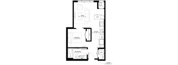 V1 Studio Floor Plan at Marquee, Minneapolis, MN