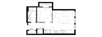 V5 Studio Floor Plan at Marquee, Minneapolis, MN, 55403