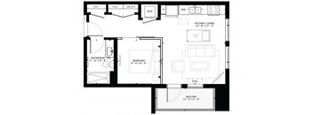 V6 Studio Floor Plan at Marquee, Minnesota