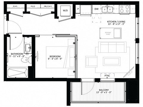 V6 Studio Floor Plan at Marquee, Minnesota