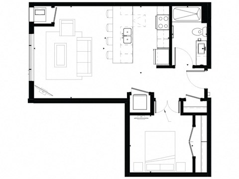 V7 Studio Floor Plan at Marquee, Minneapolis, MN