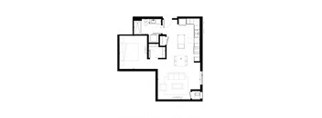 V9 Studio Floor Plan at Marquee, Minneapolis
