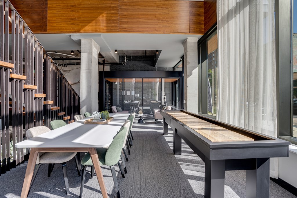 Shuffleboard Table and Indoor Recreation at Marquee, Minneapolis, Minnesota